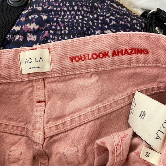 Alice & Olivia Pink High Rise Girlfriend Jeans - Picture 4 of 11